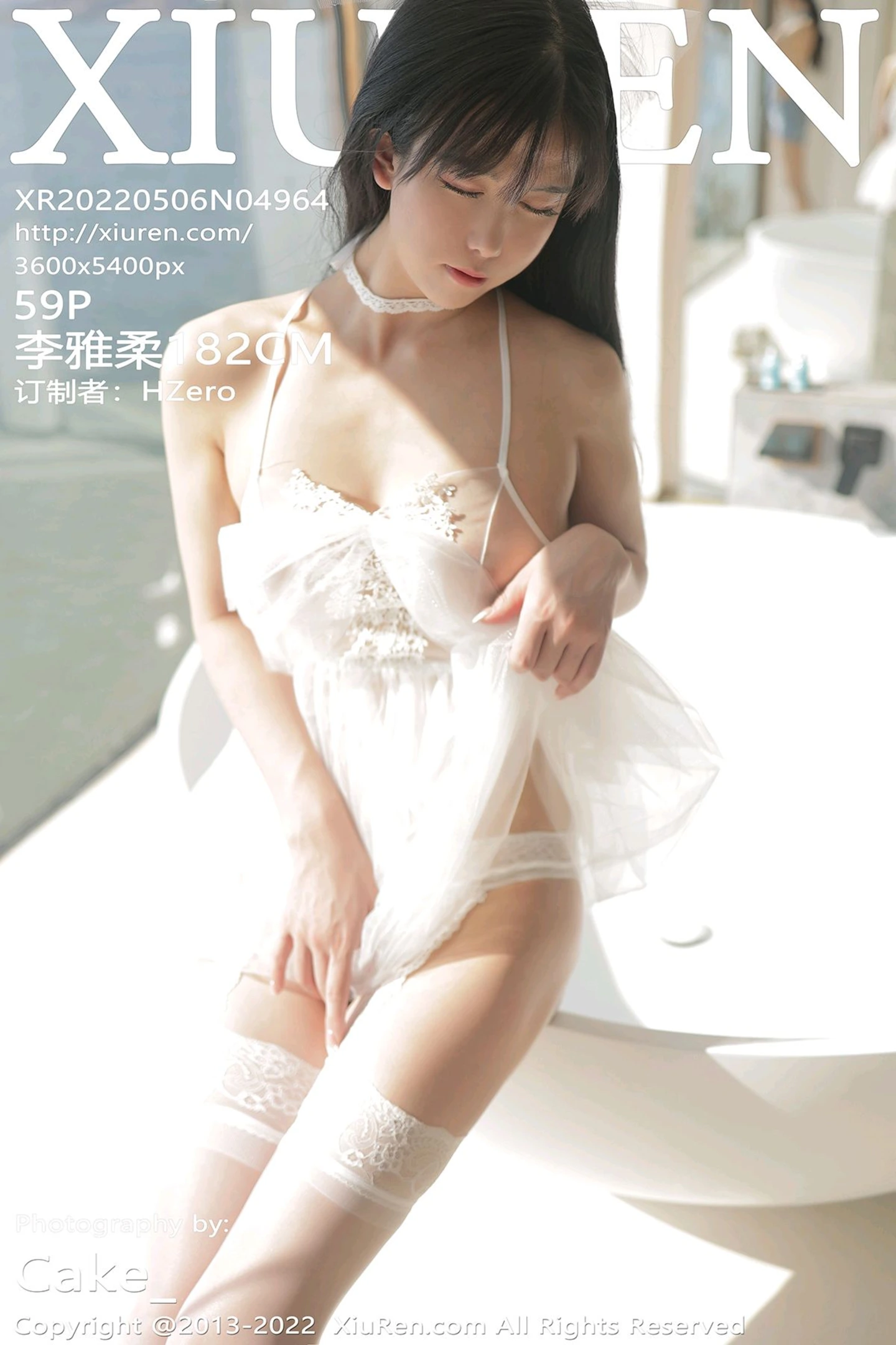 [XiuRen秀人网]VOL.4964 模特李雅柔182CM大理旅拍白色轻透吊裙配白丝袜迷人诱惑写真59P-秀人网官方网站
